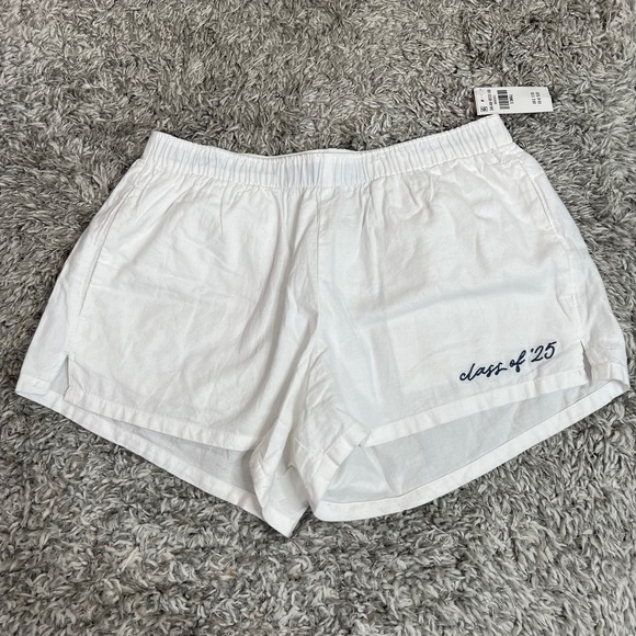 Hollister Other - Womens Sleep Shorts By Hollister XS White Cotton Class of '25 Pockets Soft Girl